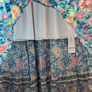 Women's XL Floral Funky Gypsy Colorful Boho Skirt Lagenook Art-Wear Modest NEW‎